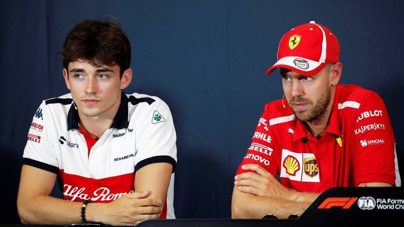 Leclerc with Vettel